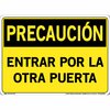 Vestil Vinyl Label Sign, 10-1/2" Height, 14-1/2" Width, Vinyl Label, Rectangle, Spanish SI-C-11-C-LB-011-S